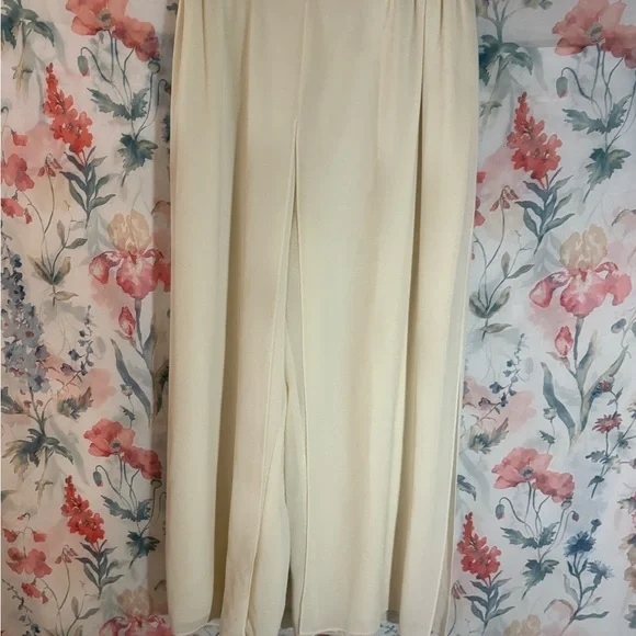 Vintage Elegant Cream Women's Pants - Picture 2 of 8